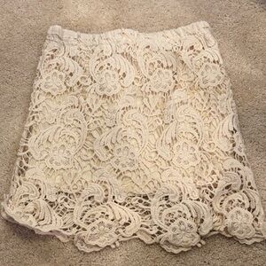 Women Junior’s‎ Cream Crochet Skirt